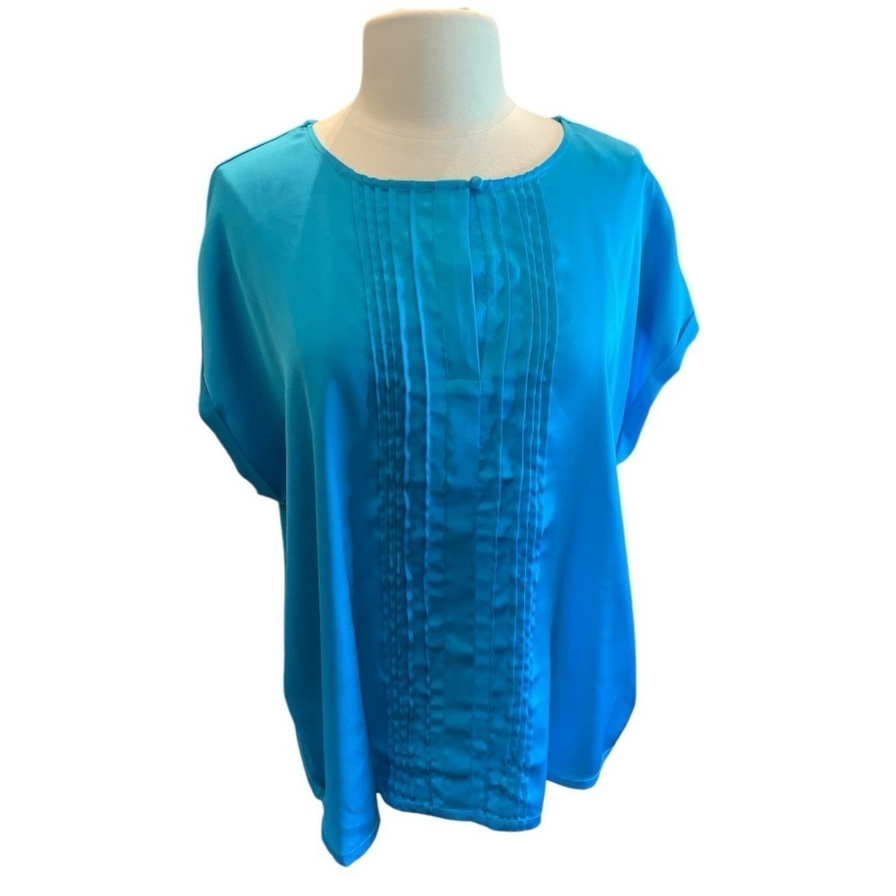 Worthington Vintage Silky Front Jersey Back Stretch Turquoise Size XL